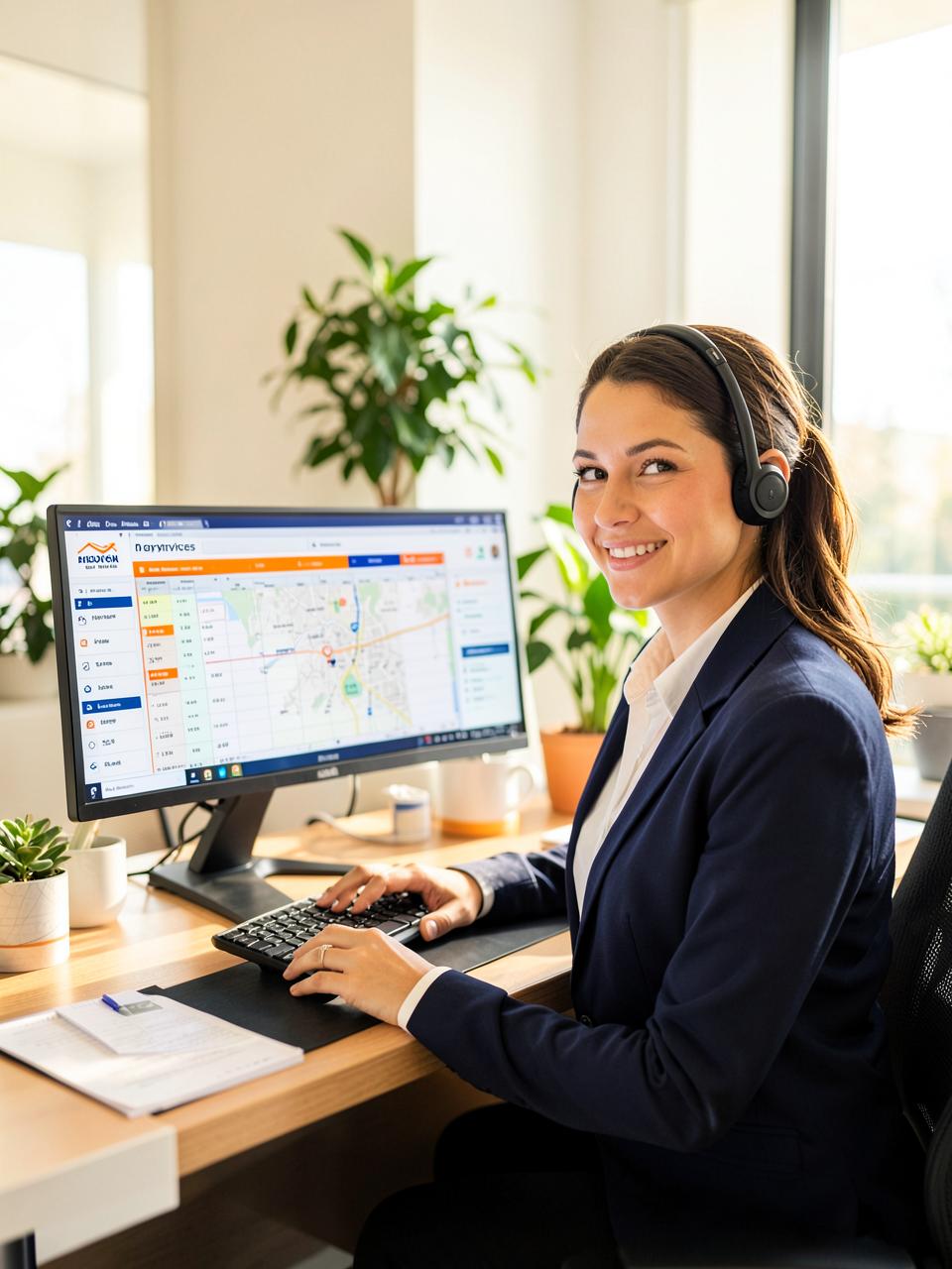 Dispatcher at a scheduling desk