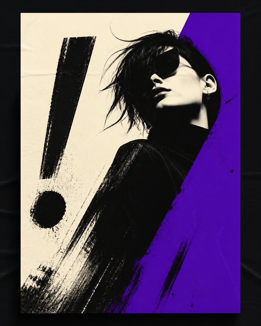 Final-call event campaign poster with bold ink type and a violet diagonal block